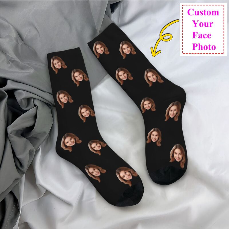 Dress Sock Men - Personalizado rosto foto homens mulheres tripulação