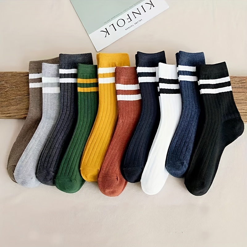 Cotton Crew Sock Pack - Pacote com 5 meias masculinas inovadoras