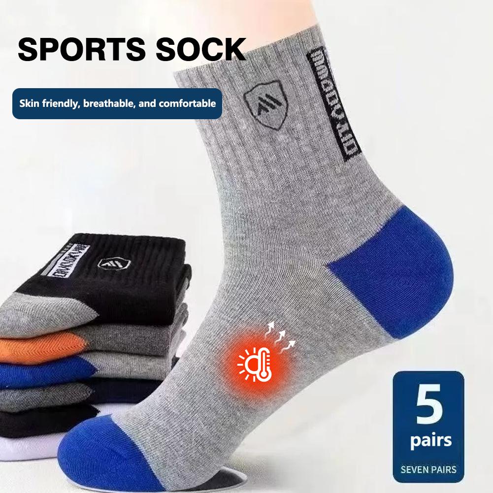 Cotton Crew Sock Pack - 5 pares de meias masculinas anti-odor