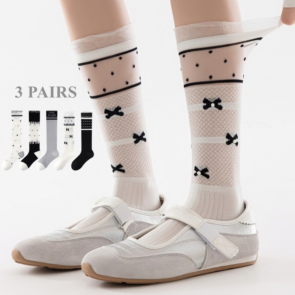 Silk Sock Bamboo - 3 Pares de Meias Femininas Fofas