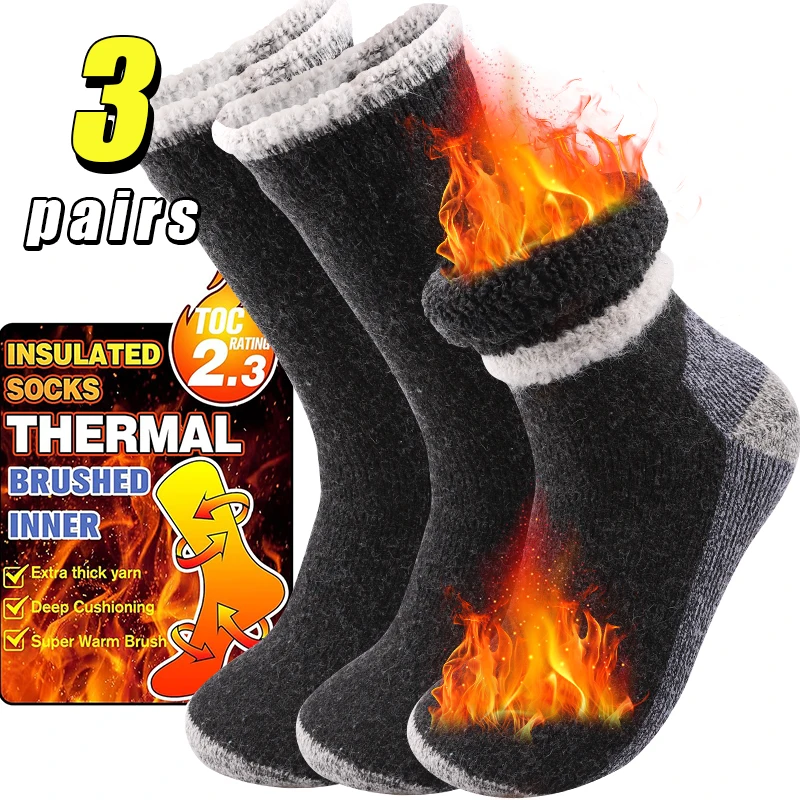 Thermal Sock Winter - 3 pares de alta qualidade engrossar