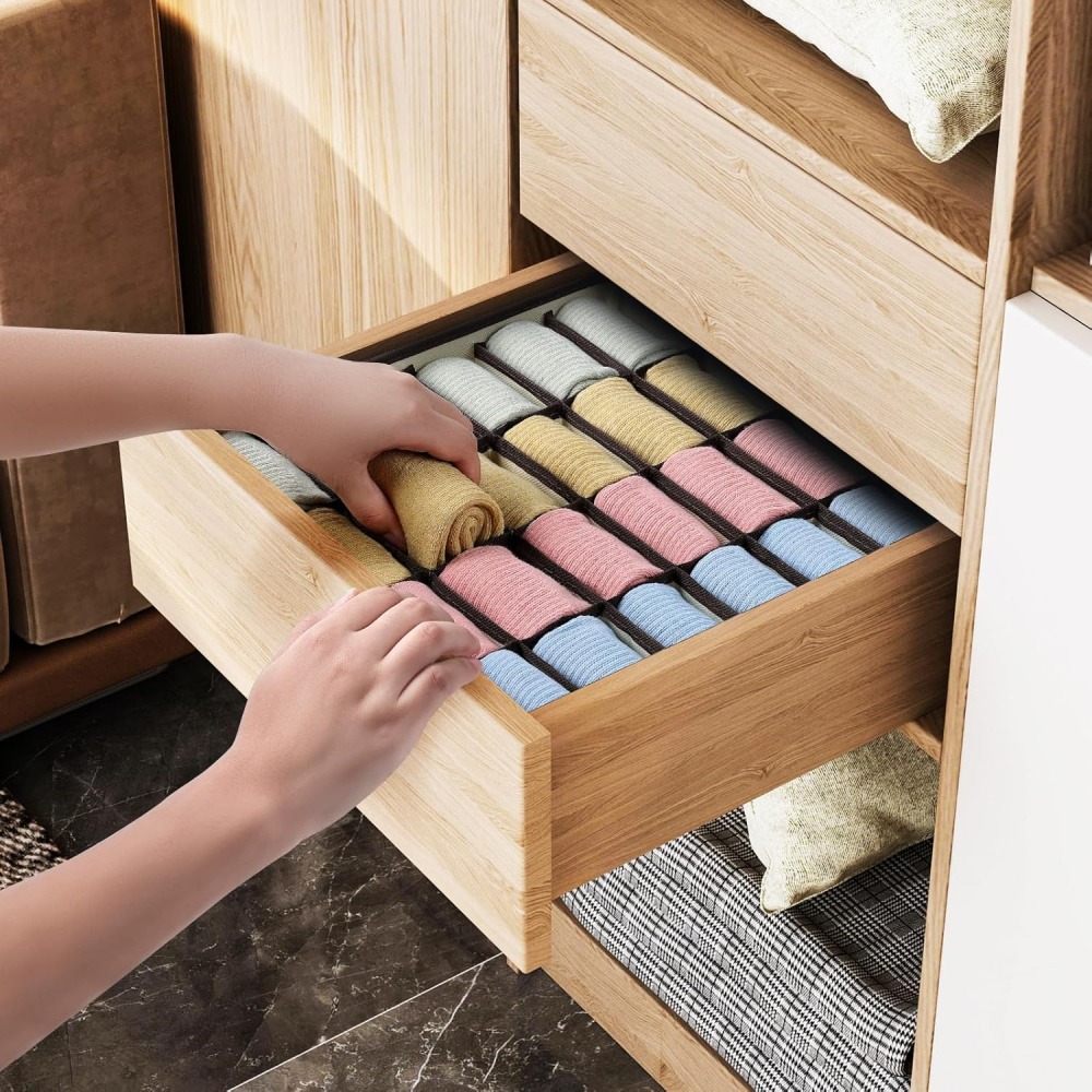 Sock Organizer Tray - Organizador de Gavetas com 24 Compartimentos,