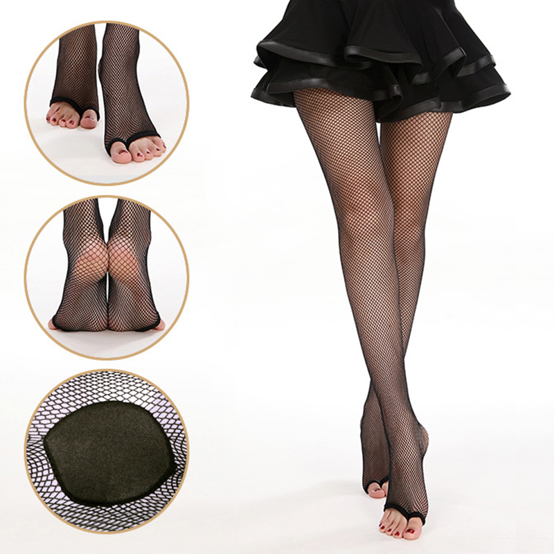 Fishnet Stocking Women - Meias-calças de Dança Latina Peep Toe