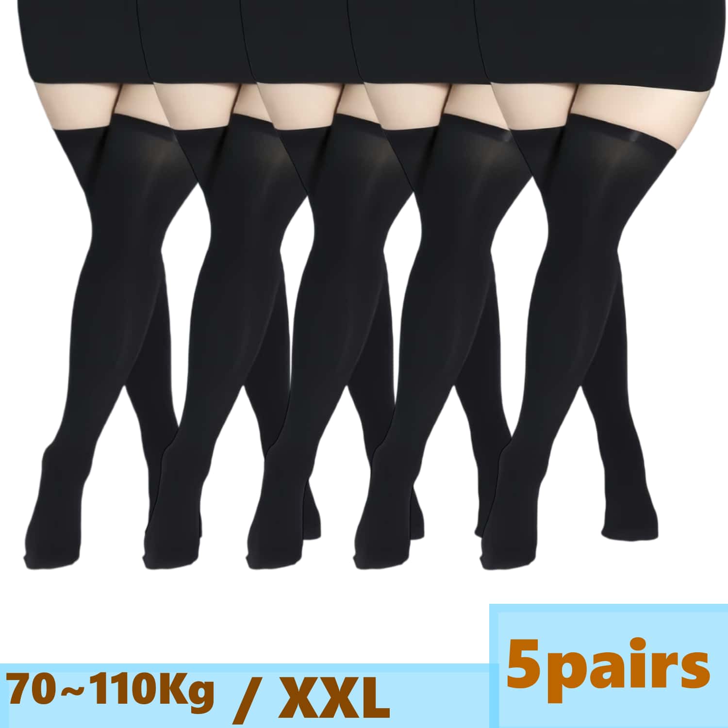 Thigh High Sock Stay Up - Meias de Renda Plus Size para