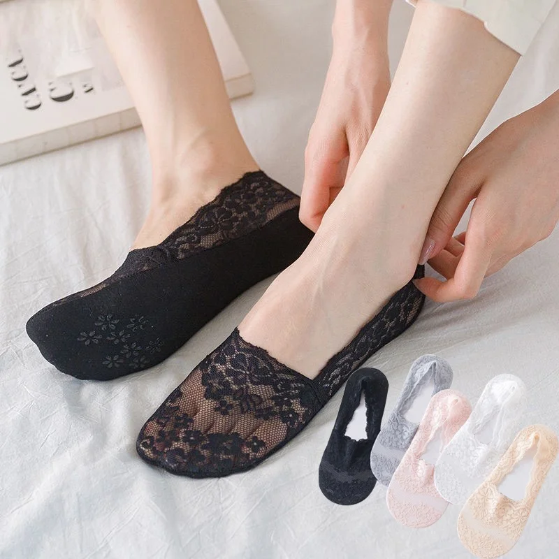No Show Sock Women - Meias femininas verão fino respirável silicone
