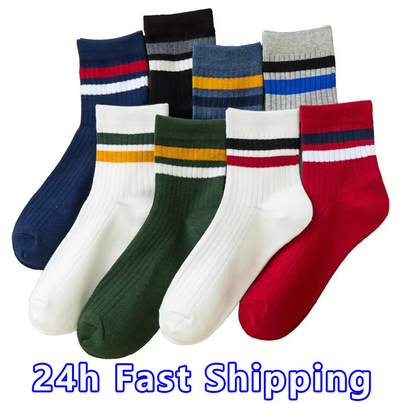 Cotton Crew Sock Pack - 3 pares/pacote algodão dos homens meias