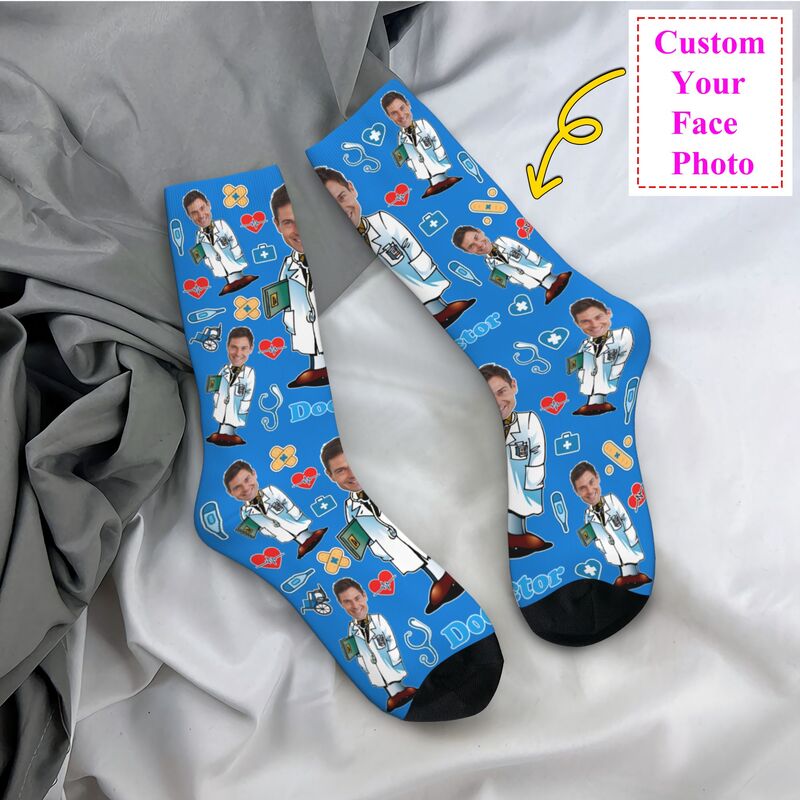 Dress Sock Men - Médico personalizado masculino feminino tripulação meias