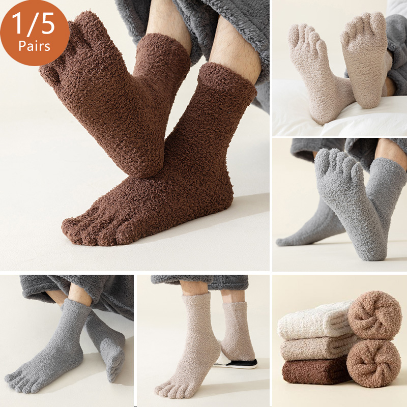 Thermal Sock Winter - 1/5 pares masculino meias de dedo