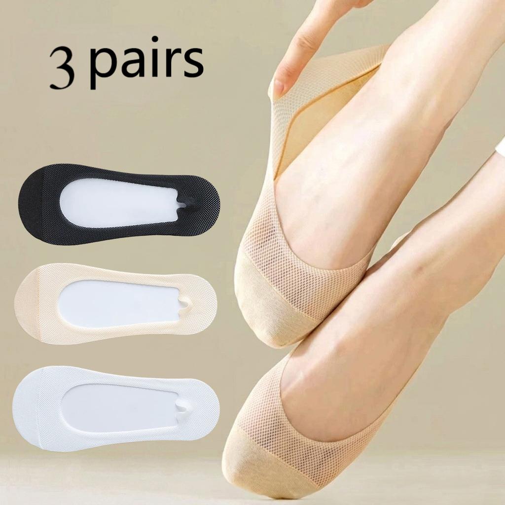 3 pares de meias invisíveis fe - Invisibility Sock Loafer avaliação e preço