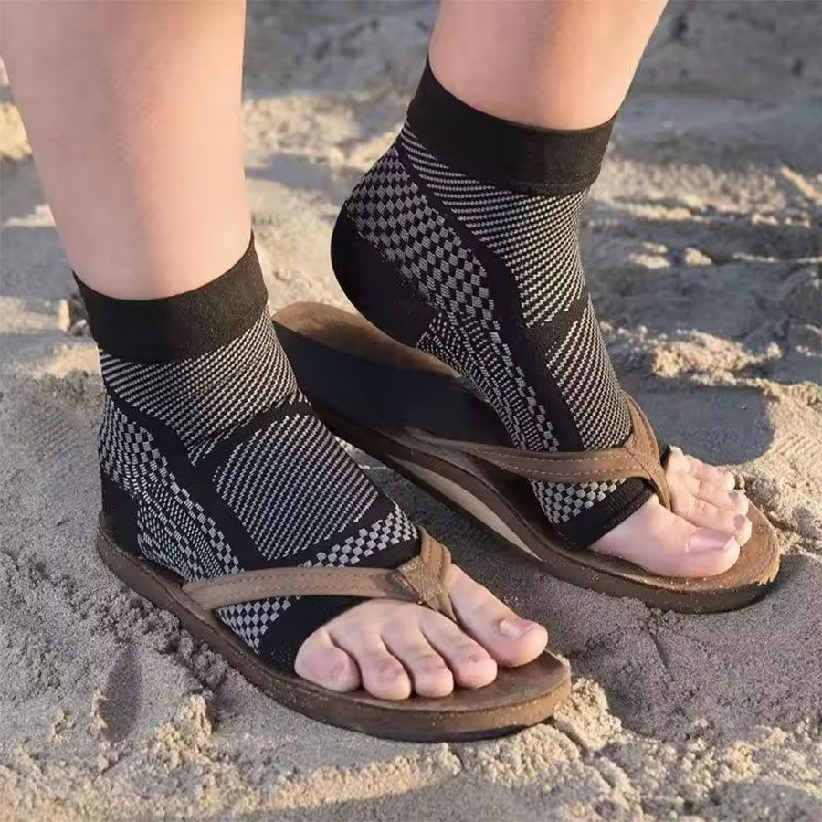 1 par de meias de compressão e - Ankle Brace Sock avaliação e preço