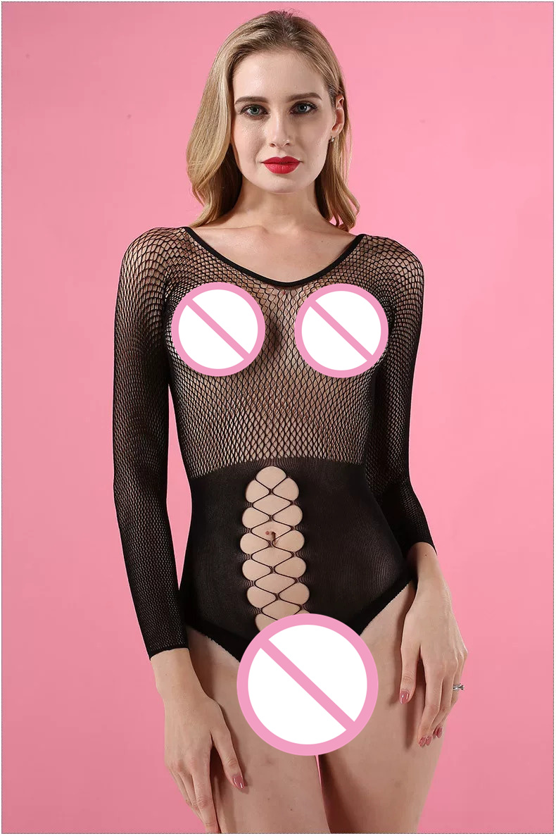 Lingerie sensual preta de rede - Fishnet Stocking Women avaliação e preço