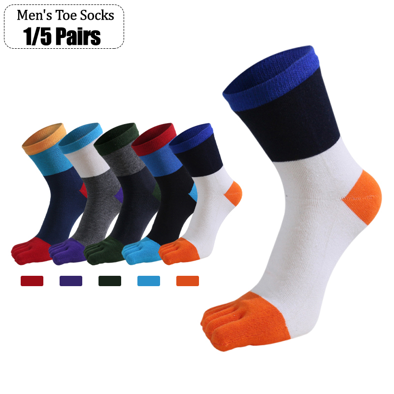 1/5 Pares de Meias Masculinas  - Toe Sock Split avaliação e preço