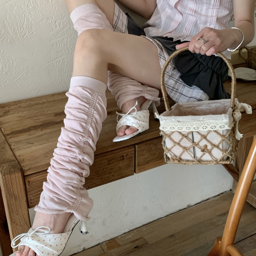 Meias Rosa com Babados e Efeit - Boot Sock Slouchy avaliação e preço