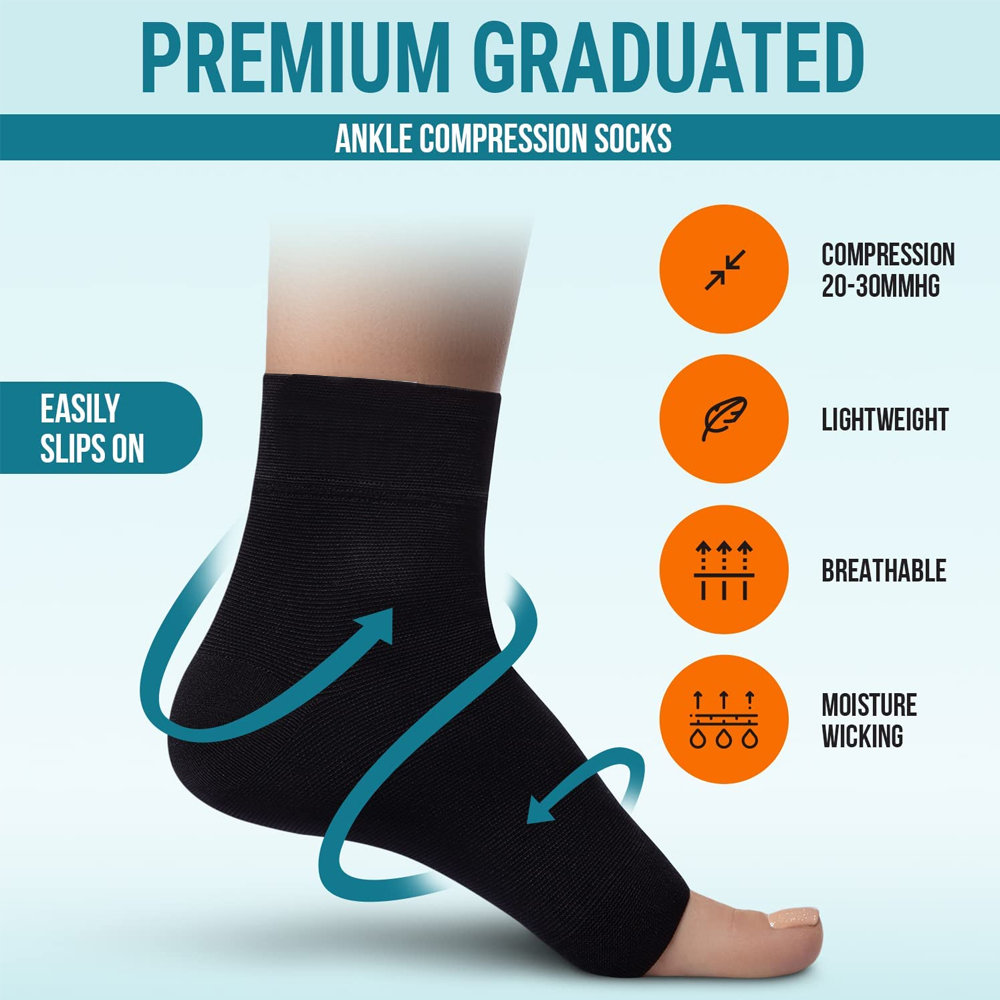 Meias de compressão nano para  - Ankle Brace Sock avaliação e preço