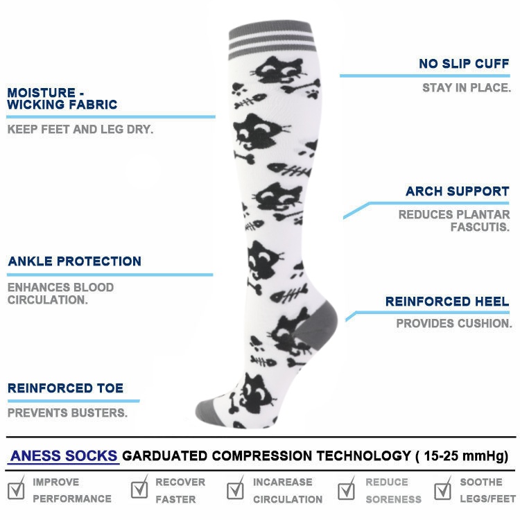 Novo bonito dos desenhos anima - Compression Sock Medical avaliação e preço