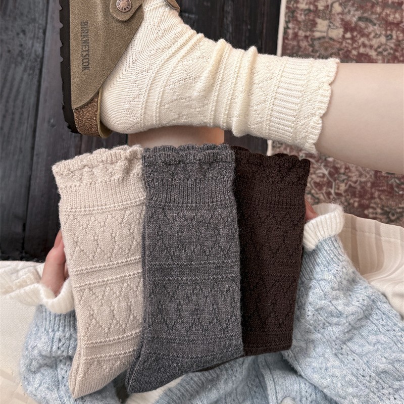 1 Par de Meias de Lã Grossas e - Boot Sock Slouchy avaliação e preço
