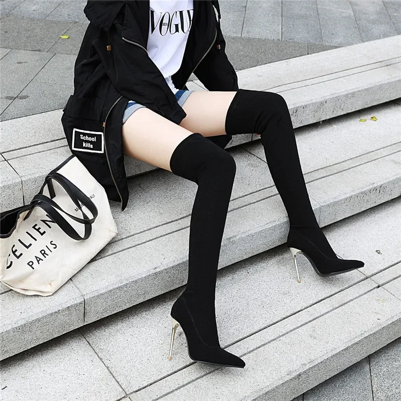Plus size estiramento leopardo - Knee High Sock Women avaliação e preço