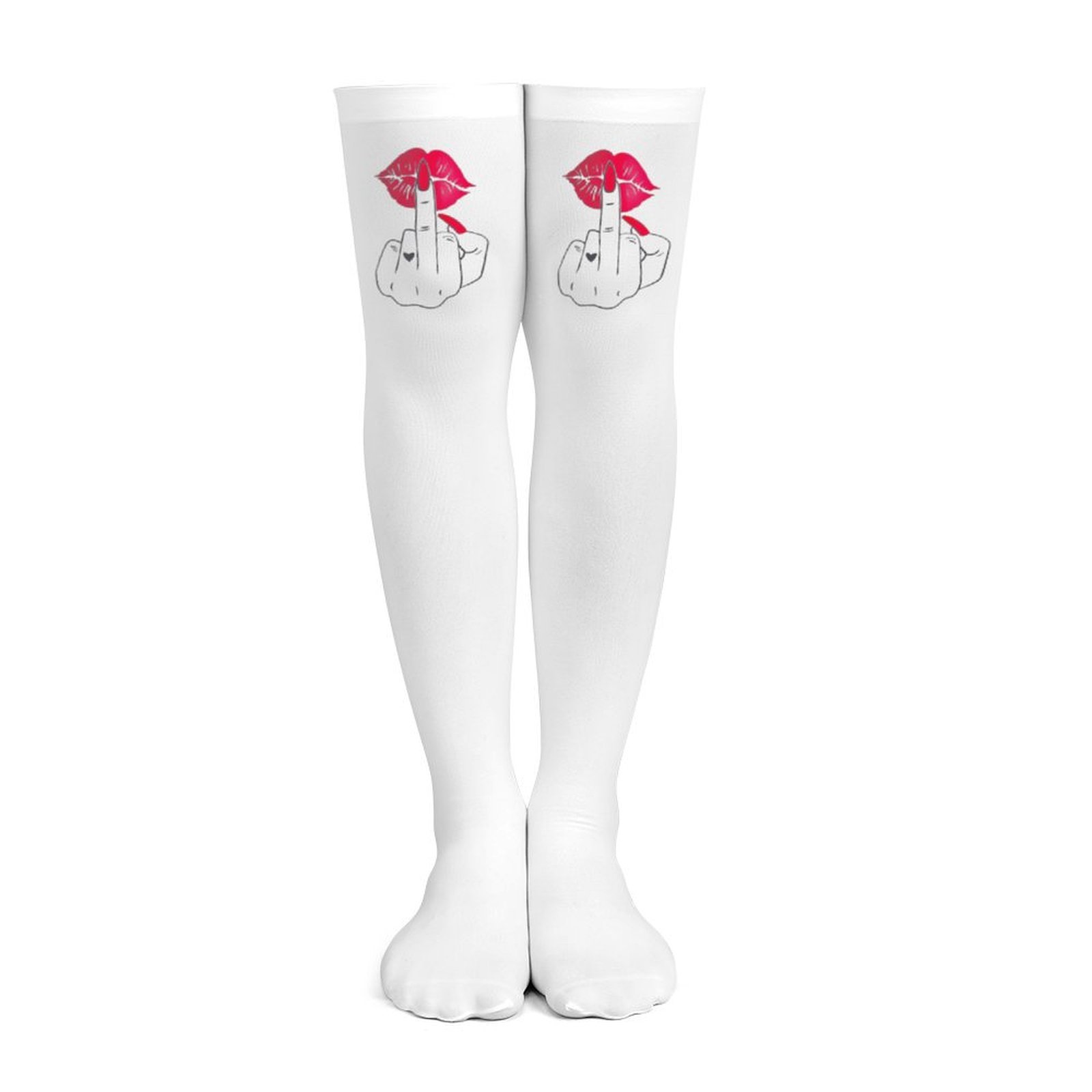 Meias femininas brancas com es - Knee High Sock Women avaliação e preço