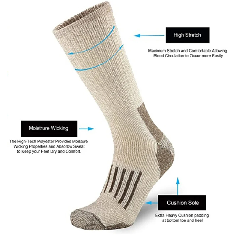 Meias de Lã 80% Quentes e Gros - Wool Hiking Sock avaliação e preço
