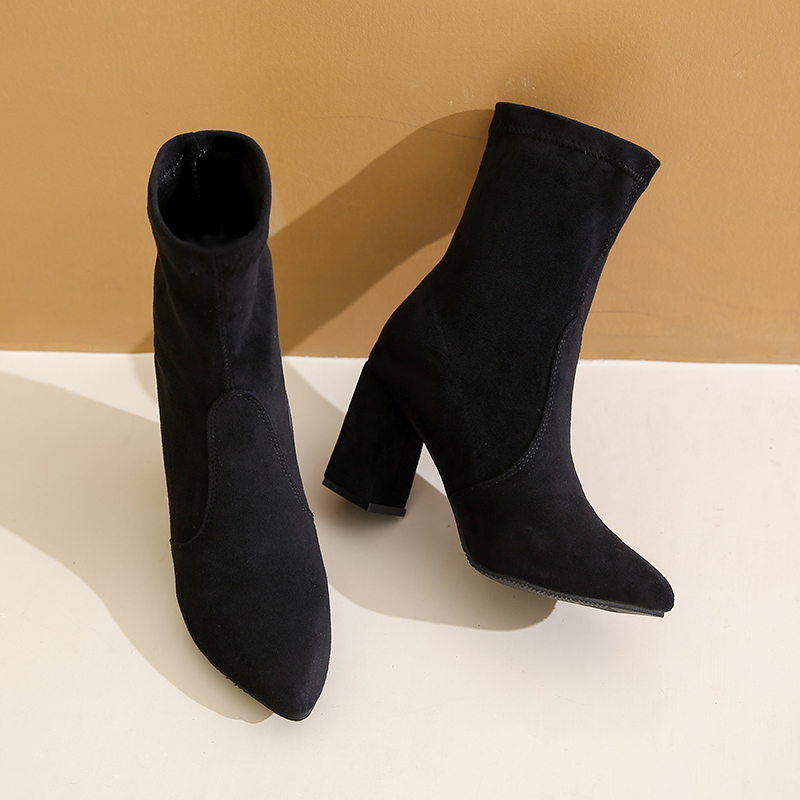 Botins elegantes de salto gros - No Show Sock Women avaliação e preço